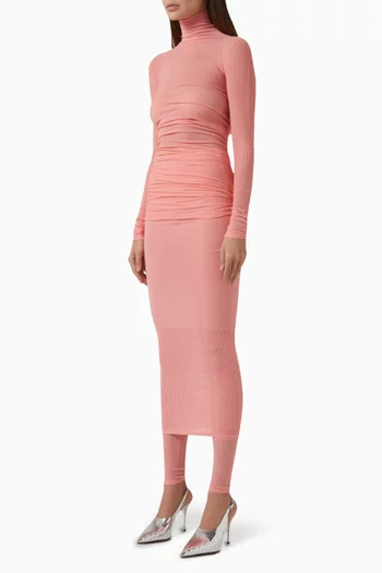 Fine Rib-knit Mini Dress in Stretch Nylon