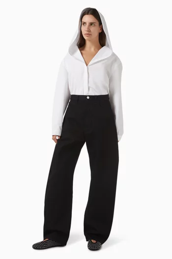 Hooded Shirt in Cotton-poplin