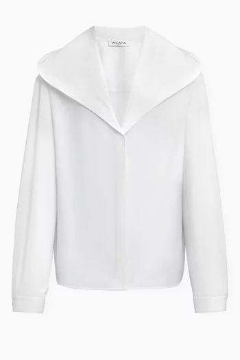 Hooded Shirt in Cotton-poplin