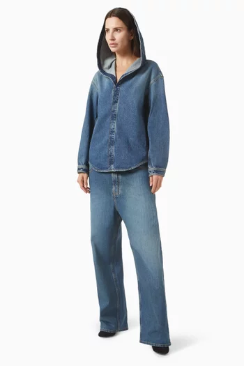 Hooded Shirt in Denim