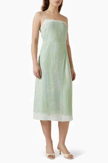 Painted-border Midi Dress