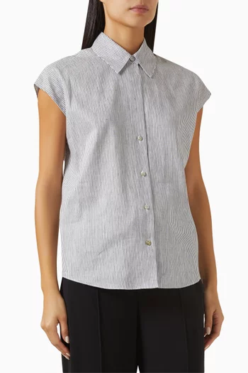 Striped Blouse in Linen Blouse