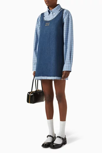 Logo Mini Dress in Denim