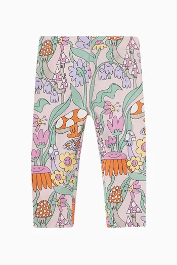 Floral & Mushroom Leggings in Organic Cotton
