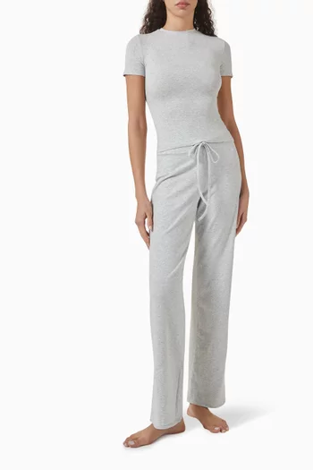 Cotton Jersey Straight-leg Pants