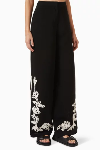 Daha Floral-embroidered Pants