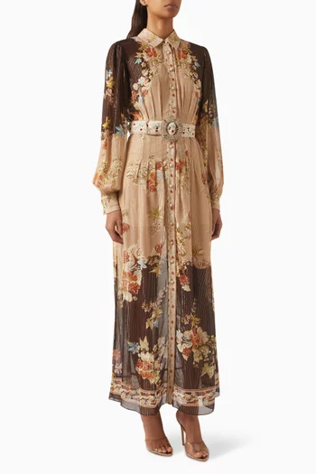 Rohi Floral-print Belted Maxi Dress
