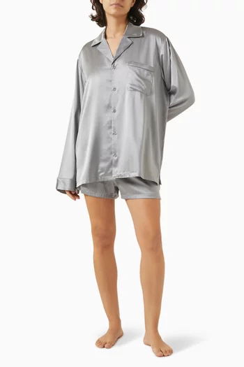 Hotel Shine Long-sleeve Button-up Sleep Set