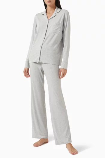 Sleep Long Sleeve Button-up Set