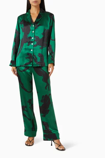 Lila Panther Long Pyjama Set