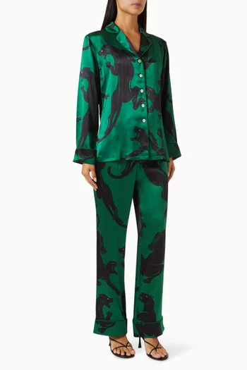 Lila Panther Long Pyjama Set
