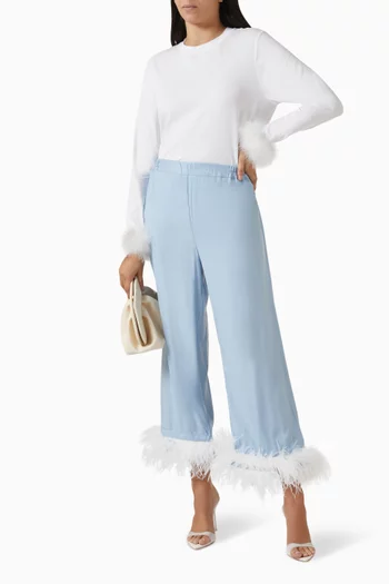 Detachable-feathers T-shirt in Stretch Cotton Jersey