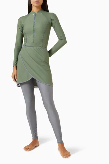 طقم صوفيا للسباحة بلون فاتح، 4 قطع