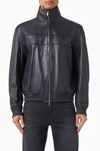 x Porsche Zip-up Jacket in Leather