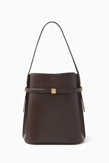 Belted Bucket Bag in Leather