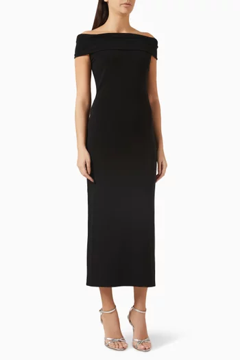 Ladino Off-shoulder Midi Dress in Jersey