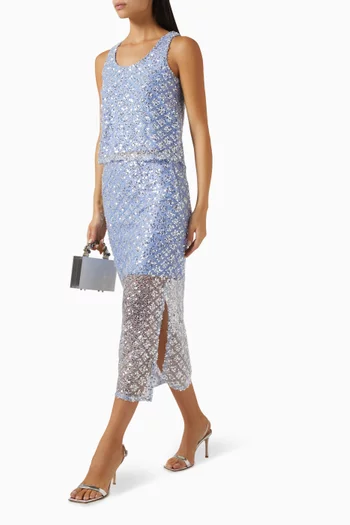 Sequin-embellished Top in Mesh