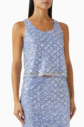 Sequin-embellished Top in Mesh