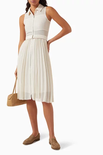 Cereale Belted Shirtdress in Mesh