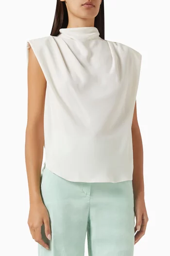 Armanda High-neck Top in Satin