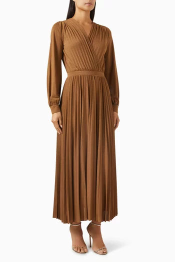 Cascia Pleated Maxi Dress in Lurex Jersey