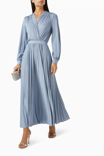 Cascia Pleated Maxi Dress in Lurex Jersey