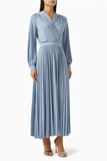Cascia Pleated Maxi Dress in Lurex Jersey