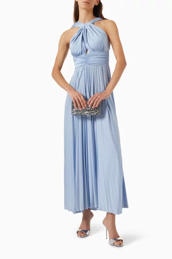 فستان جلاسا طويل بطيّات جيرسيه