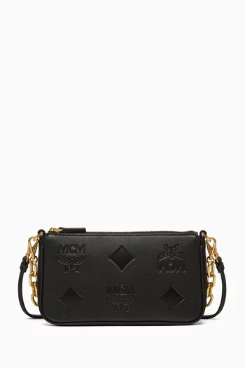 حقيبة كروس ارين جلد بنقشة شعار الماركة بحجم كبير