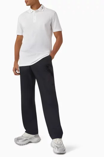 Medusa Embroidery Polo Shirt in Cotton-piqué