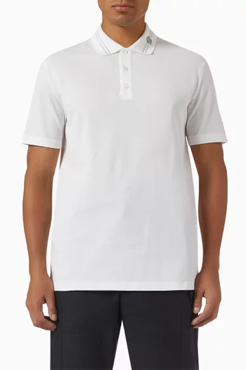 Medusa Embroidery Polo Shirt in Cotton-piqué