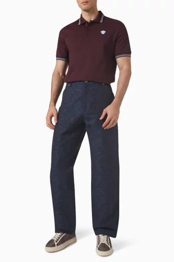 Medusa Polo Shirt in Cotton Pique