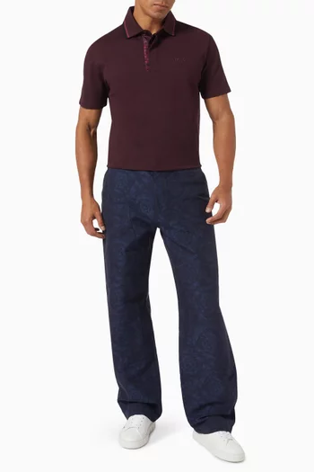 Barocco Polo Shirt in Cotton Piqué