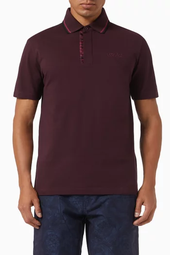 Barocco Polo Shirt in Cotton Piqué