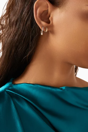 Fine Diamond & Gemstone Huggie Earrings in 14kt Recycled Gold