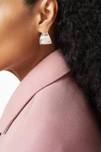 Contour Hoop Earrings in Sterling Silver