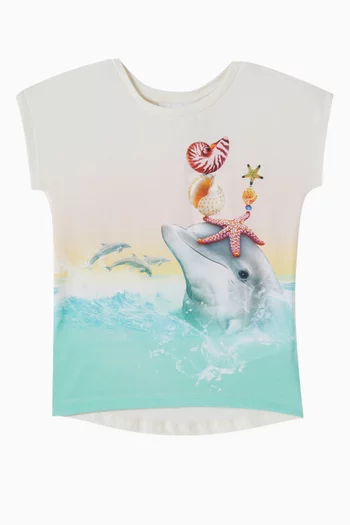 Ragnhilde Wave Jumping-print T-shirt in Organic Cotton