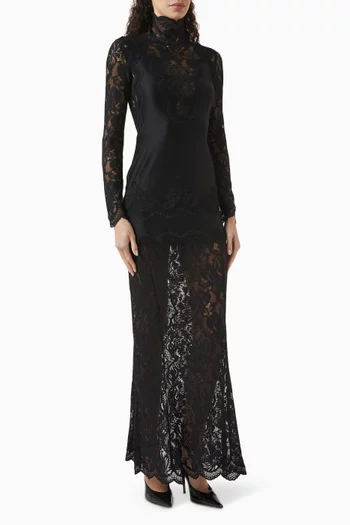 Panel Maxi Dress in Lace & Jersey
