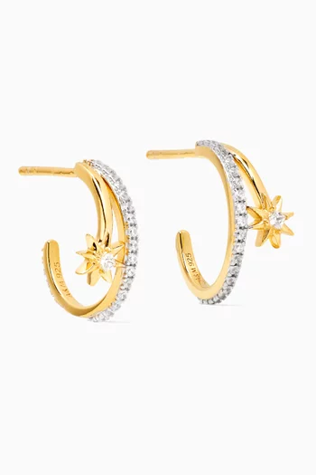 Cosmic Illusion Crystal Hoop Earrings in 18kt Gold-plated Sterling Silver