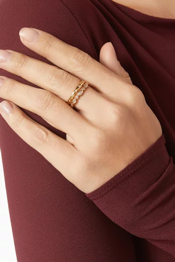 Navette Crystal Ring in 18kt Gold-plated Sterling Silver