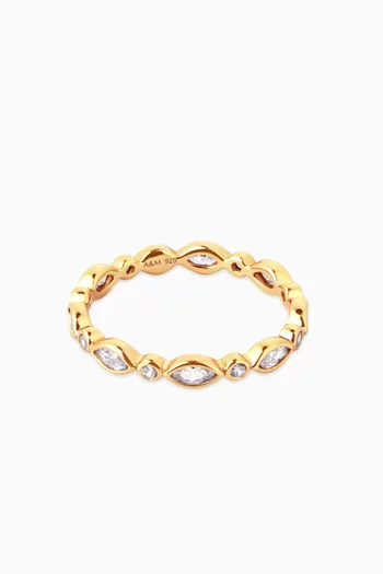 Navette Crystal Ring in 18kt Gold-plated Sterling Silver