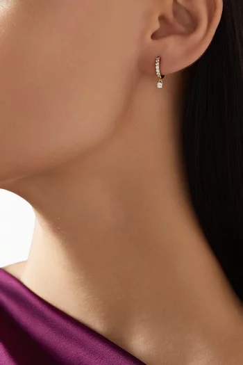 Crystal Charm Huggies in 18kt Gold-plated Sterling Silver