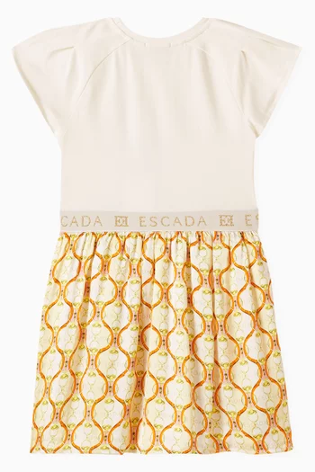 Logo Flared Dress in Cotton