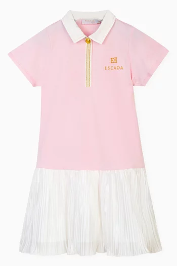 Logo Flared Dress in Cotton
