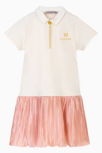 Logo Flared Dress in Cotton