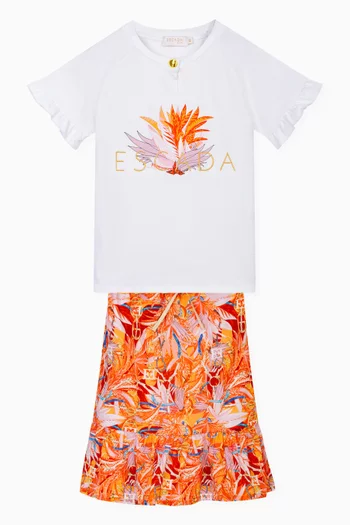 Printed Midi Skirt
