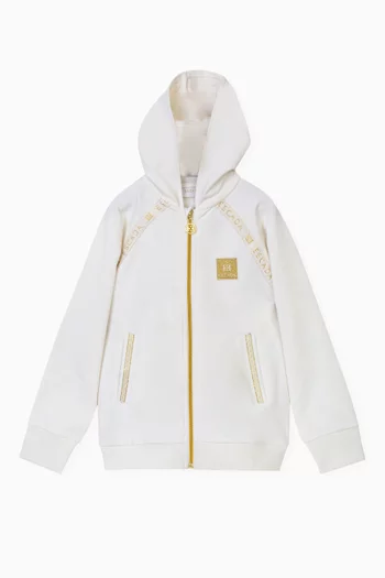 Logo Print Hoodie in Cotton