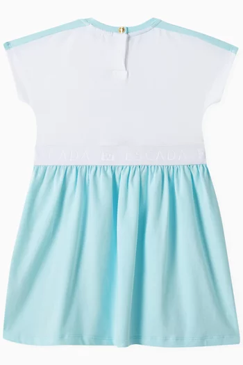 Flared Logo Dress in Cotton