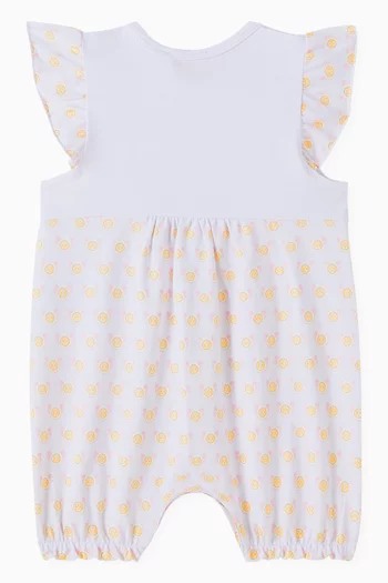 Logo Print Romper in Cotton