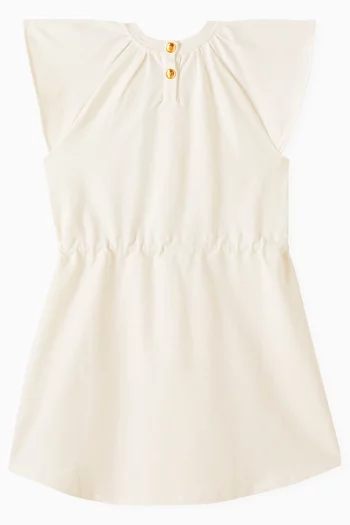 Logo Flared Dress in Cotton